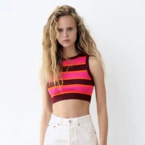 Zara Basic Cropped Knit Top S